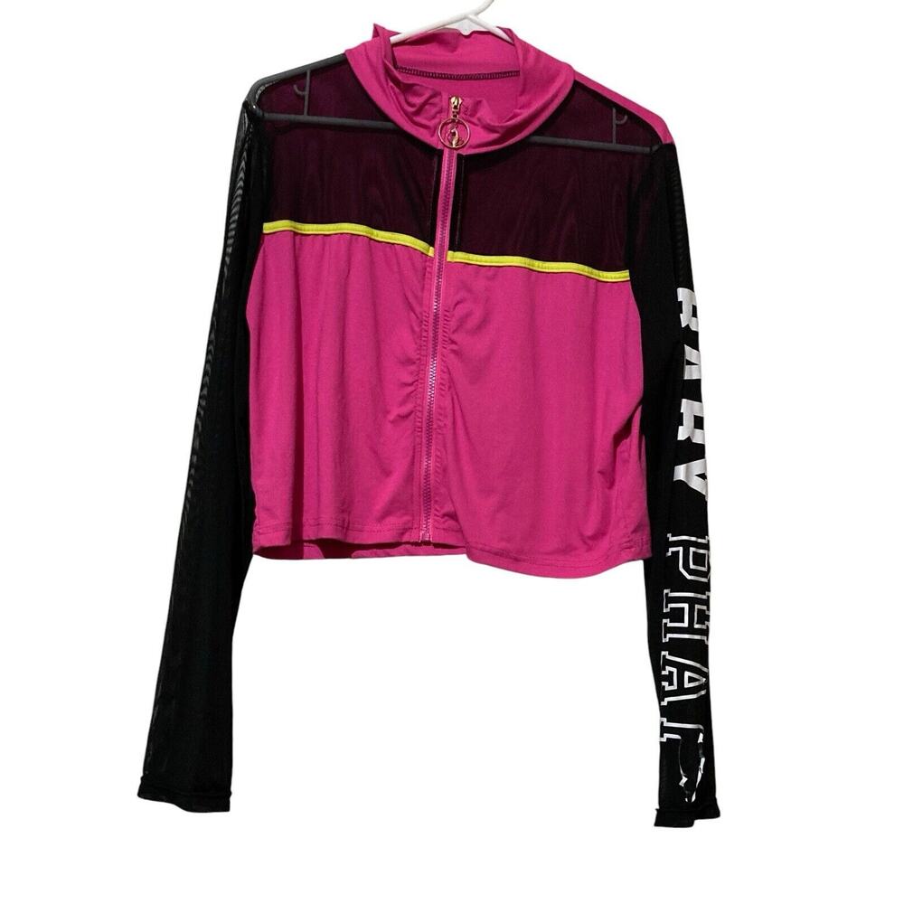 Baby Phat Track Suit Jacket Pink Women's Sz 2X Retro Y2K Embroidered Logo